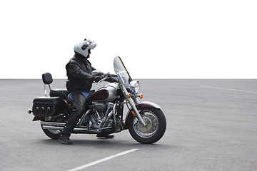 Image showing An older biker
