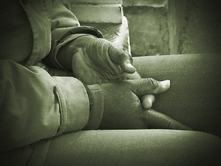 Image showing Hands of an old worker