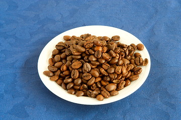 Image showing  Coffee beans in white plate