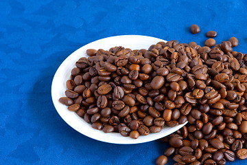 Image showing  Coffee beans in white plate