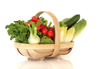 Image showing Basket of Fresh Salad Vegetables