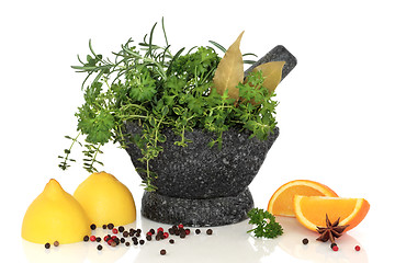 Image showing Herbs Spices and Citrus Fruit