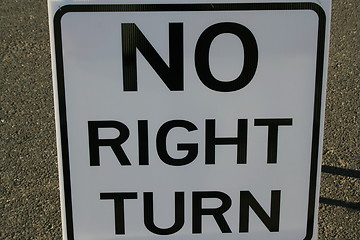 Image showing No Right Turn Sign