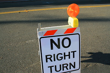 Image showing No Right Turn Sign