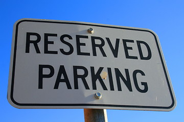 Image showing Reserved Parking Sign 