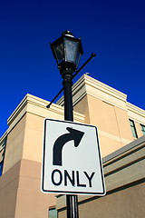 Image showing Right Turn Only Sign 