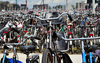 Image showing Bicycle parking in Amsterdam