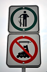Image showing No biking sign