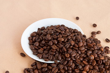 Image showing  Coffee beans in white plate