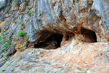 Image showing Entrance to the famous Milatos cave, in Crete.