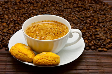 Image showing Coffee cup and grain