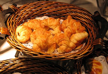 Image showing Croissant in basket