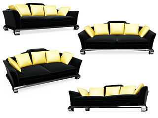 Image showing Collection of isolated sofas