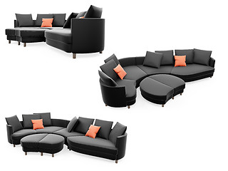 Image showing Collection of isolated sofas