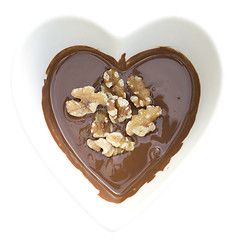 Image showing I heart chocolate and walnuts