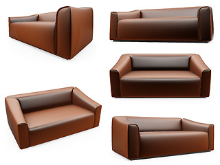 Image showing Collection of isolated sofas