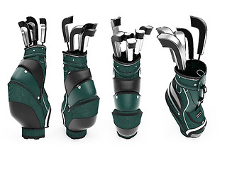 Image showing Collage of isolated golf bag