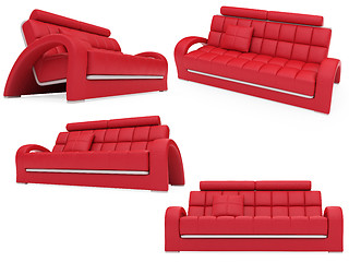 Image showing Collection of isolated sofas