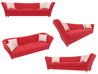 Image showing Collection of isolated sofas