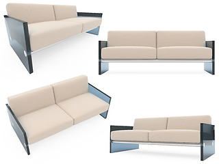 Image showing Collection of isolated sofas