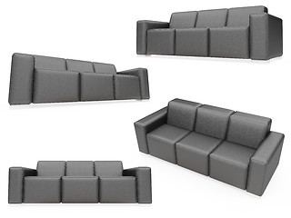 Image showing Collection of isolated sofas