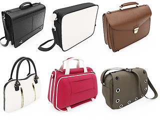 Image showing Collage of isolated handbags