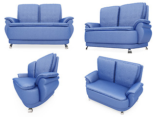 Image showing Collection of isolated sofas