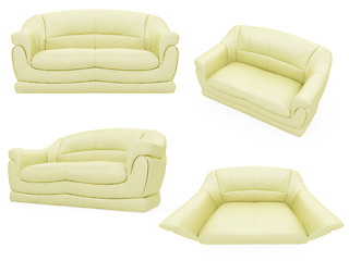 Image showing Collection of isolated sofas