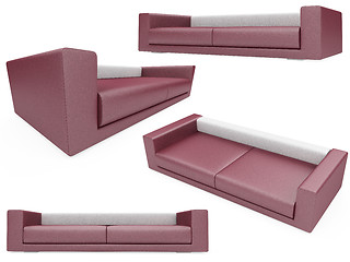 Image showing Collection of isolated sofas