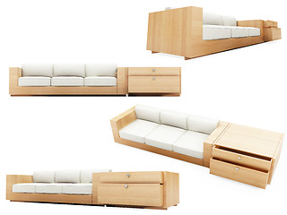 Image showing Collection of isolated sofas