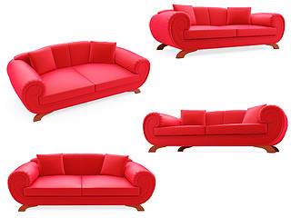 Image showing Collection of isolated sofas