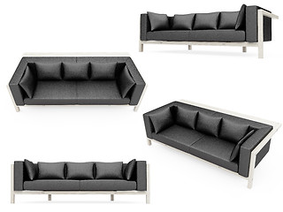 Image showing Collection of isolated sofas