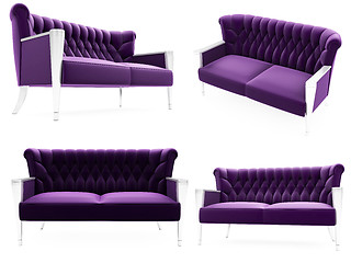 Image showing Collection of isolated sofas