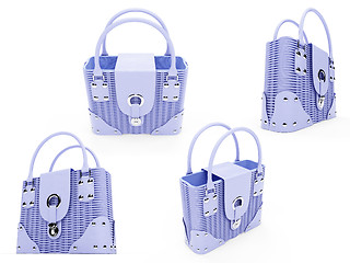 Image showing Collage of isolated handbags