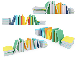 Image showing Collage of isolated books