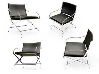 Image showing Collage of isolated armchairs