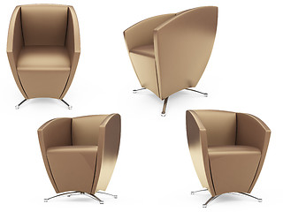 Image showing Collage of isolated armchairs