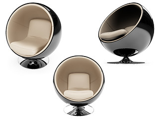 Image showing Collage of isolated armchairs