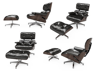 Image showing Collage of isolated armchairs