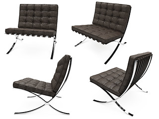 Image showing Collage of isolated armchairs