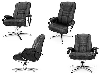 Image showing Collage of isolated armchairs