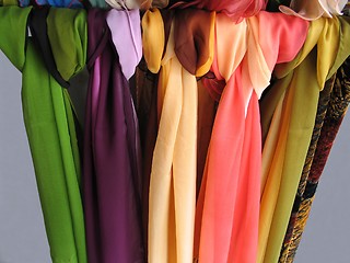 Image showing Scarves on display