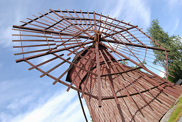 Image showing Rotor of Ancient Wooden Windmill