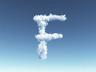 Image showing cloudy letter F