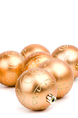 Image showing golden glass christmas balls