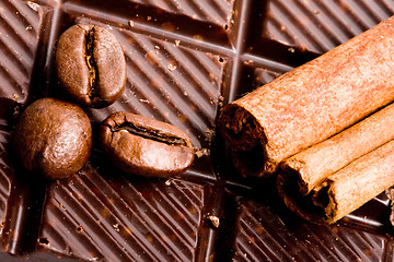 Image showing chocolate, coffee and cinnamon