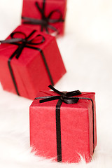 Image showing red gift boxes