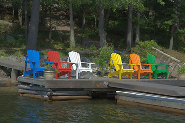 Image showing Six Chairs Basking in the Sun