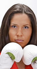 Image showing Woman with boxing gloves