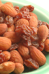 Image showing almonds raisins on fiesta